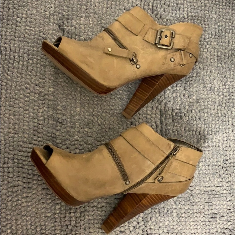 Guess open-toe booties.  Never worn. 8.5 size.